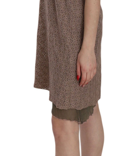 PINK MEMORIES Cotton Green Spaghetti Strap A-line Mini Dress