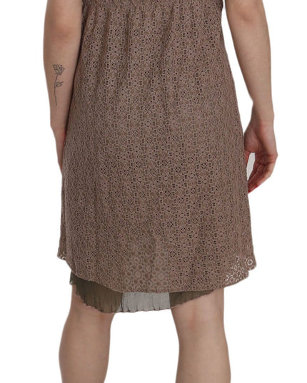 PINK MEMORIES Cotton Green Spaghetti Strap A-line Mini Dress