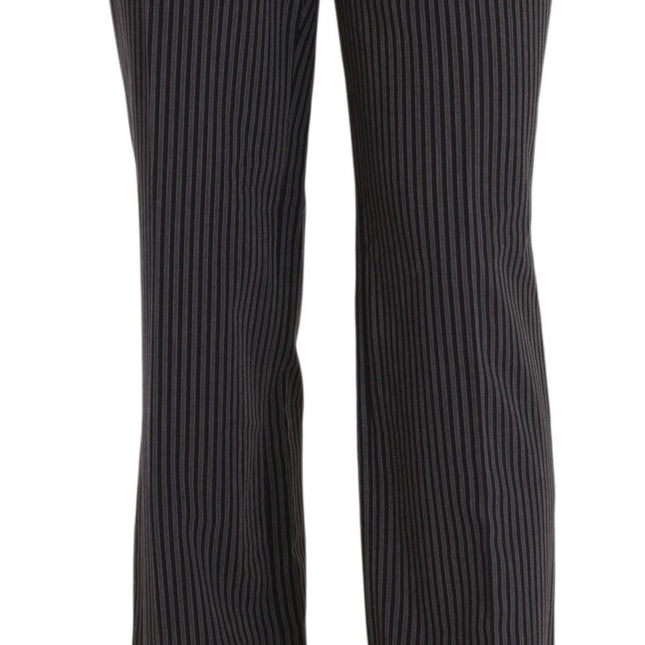 BENCIVENGA Black Striped Cotton Sretch Dress Trousers Pants