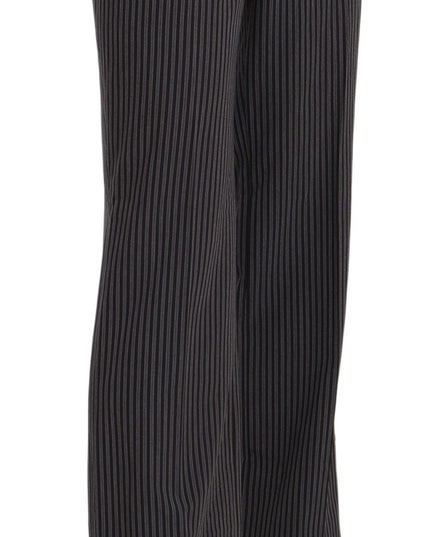 BENCIVENGA Black Striped Cotton Sretch Dress Trousers Pants