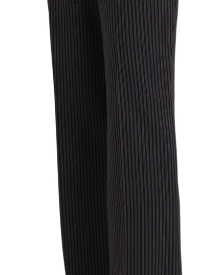 BENCIVENGA Black Striped Cotton Sretch Dress Trousers Pants