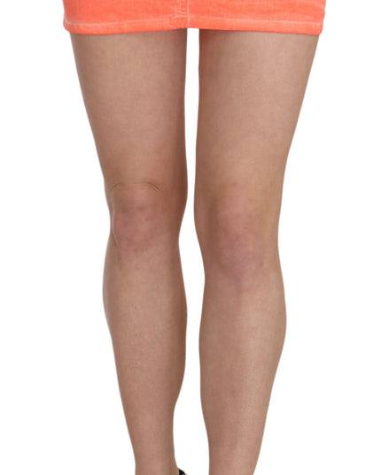 PLEIN SUD Orange Cotton Stretch Casual Mini Skirt