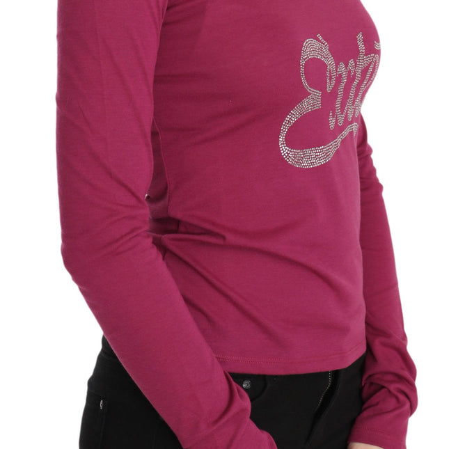 Pink Exte Crystal Embellished Long Sleeve Top