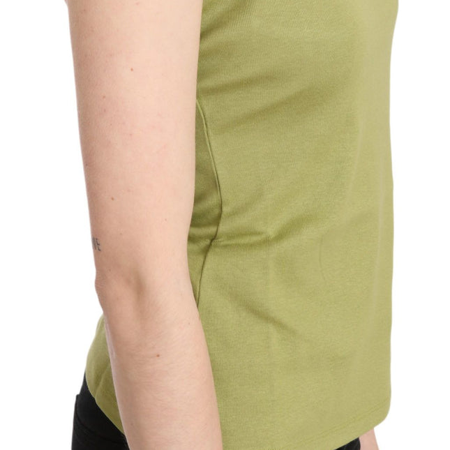 GF Ferre Green Halter Cotton Sleeveless Casual Tank Top Blouse