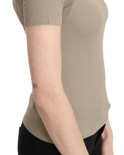 GF Ferre Gray 100% Nylon Short Sleeve Casual Tank Top Blouse