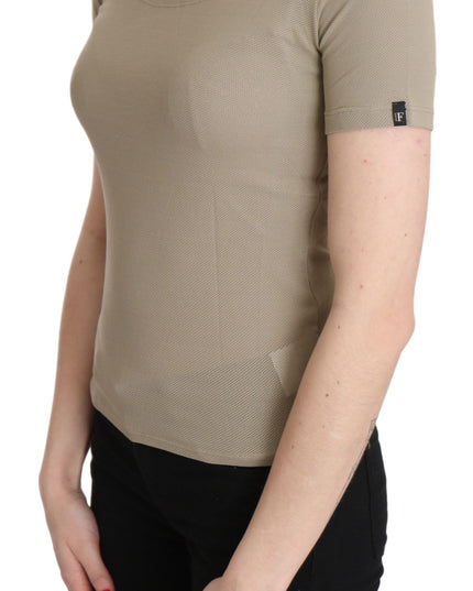 GF Ferre Gray 100% Nylon Short Sleeve Casual Tank Top Blouse