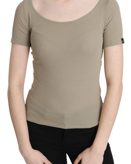 GF Ferre Gray 100% Nylon Short Sleeve Casual Tank Top Blouse