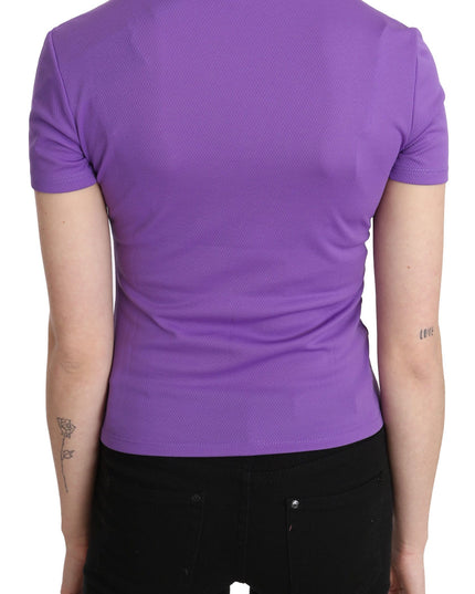 GF Ferre Purple 100% Polyester Short Sleeve Top  Blouse
