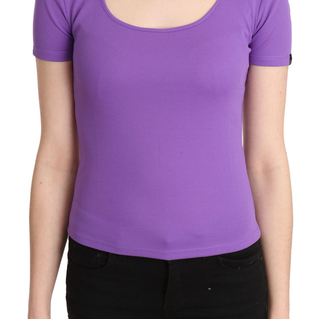 GF Ferre Purple 100% Polyester Short Sleeve Top  Blouse