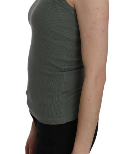 PINK MEMORIES Green Spaghetti Strap Slim Fit Casual Tank Top Blouse