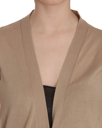 PINK MEMORIES Brown 100% Cotton Sleeveless Cardigan Top Vest