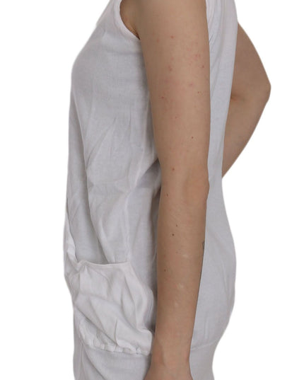 PINK MEMORIES White 100% Cotton Sleeveless Cardigan Top Vest