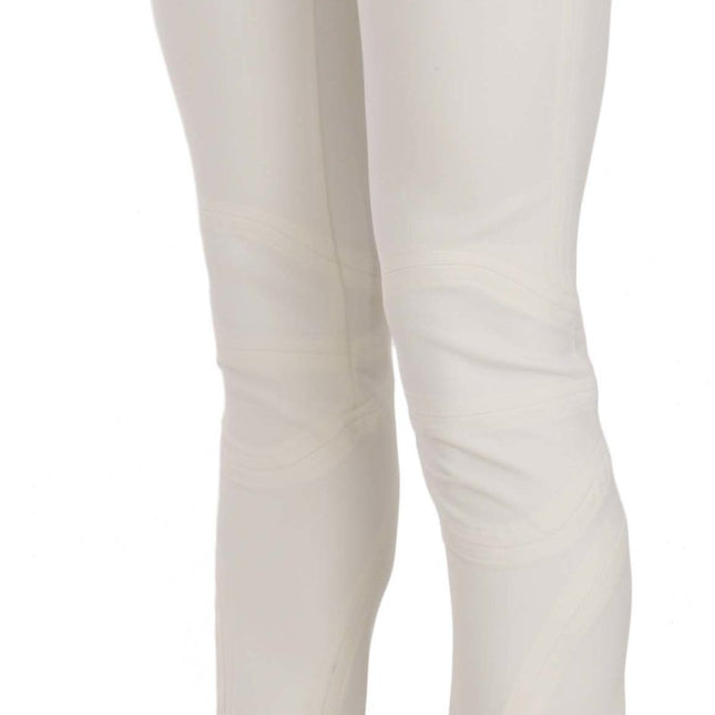 Just Cavalli White Mid Waist Skinny Dress Trousers Pants