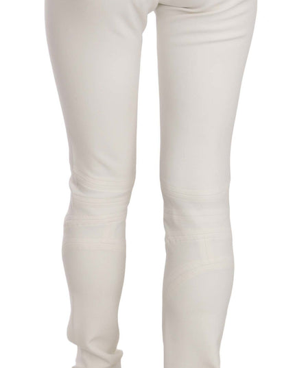 Just Cavalli White Mid Waist Skinny Dress Trousers Pants