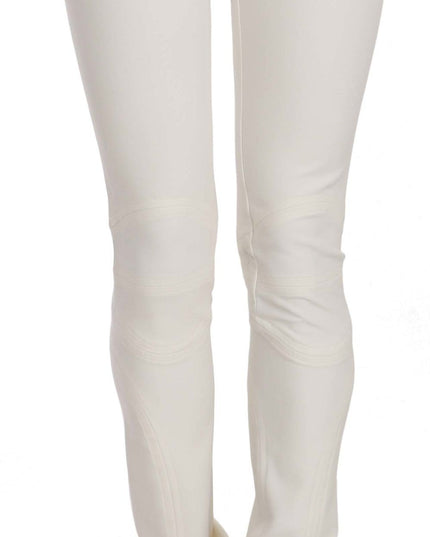 Just Cavalli White Mid Waist Skinny Dress Trousers Pants