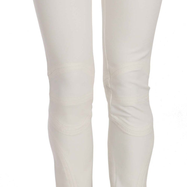 Just Cavalli White Mid Waist Skinny Dress Trousers Pants