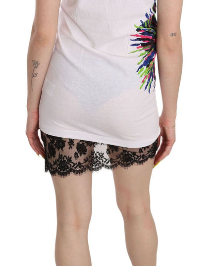 Dsquared² White Printed Crew Neck Sleeveless Bodycon Mini Dress