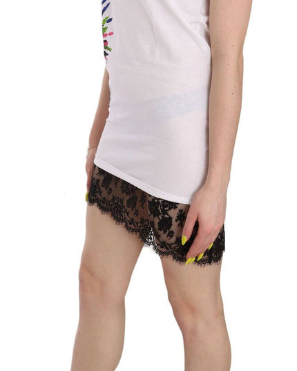 Dsquared² White Printed Crew Neck Sleeveless Bodycon Mini Dress