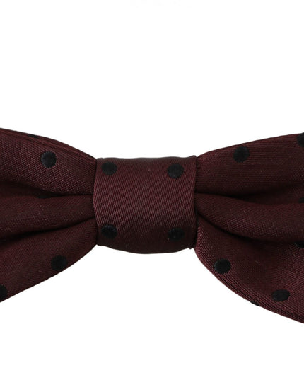 Dolce & Gabbana Purple Dotted Silk Adjustable Neck Papillon Bow Tie