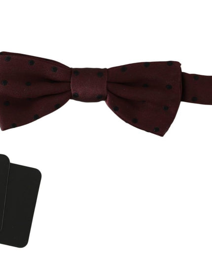 Dolce & Gabbana Purple Dotted Silk Adjustable Neck Papillon Bow Tie