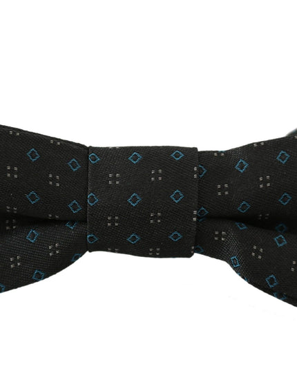 Dolce & Gabbana Men Gray Pattern Silk Adjustable Neck Papillon Bow Tie