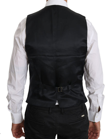 Dolce & Gabbana Blue Wool Waistcoat Formal Gilet Vest