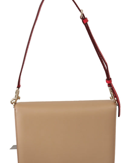 Dolce & Gabbana Purple Beige Red Leather Crossbody Purse Bag