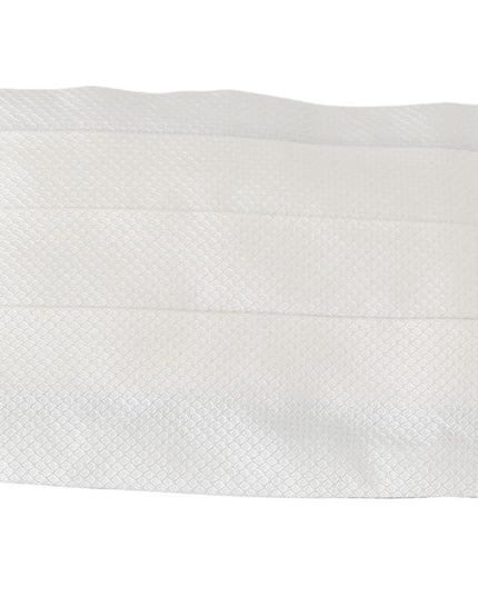 Dolce & Gabbana White Men Waist Belt 100% Silk Cummerbund