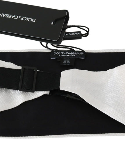 Dolce & Gabbana White Men Waist Belt 100% Silk Cummerbund