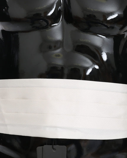 Dolce & Gabbana White Men Waist Belt 100% Silk Cummerbund