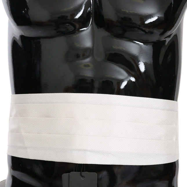 Dolce & Gabbana White Men Waist Belt 100% Silk Cummerbund