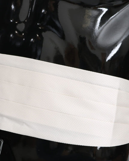 Dolce & Gabbana White Men Waist Belt 100% Silk Cummerbund