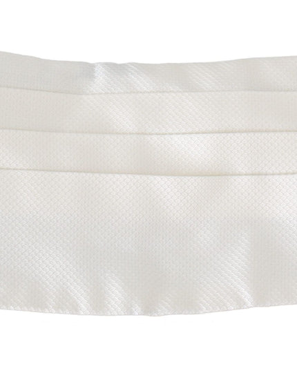 Dolce & Gabbana White Men Waist Belt 100% Silk Cummerbund