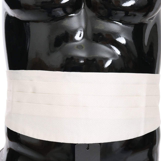 Dolce & Gabbana White Men Waist Belt 100% Silk Cummerbund