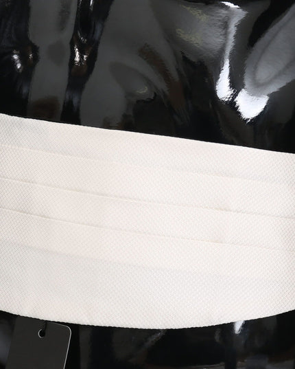 Dolce & Gabbana White Men Waist Belt 100% Silk Cummerbund