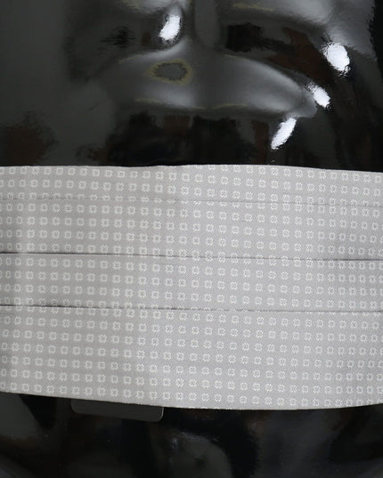 Dolce & Gabbana Gray Patterned Waist Belt Silk Cummerbund