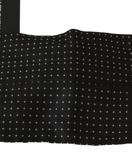 Dolce & Gabbana Black Dotted Waist Belt Silk Cummerbund