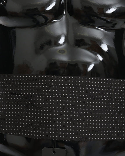 Dolce & Gabbana Black Dotted Waist Belt Silk Cummerbund