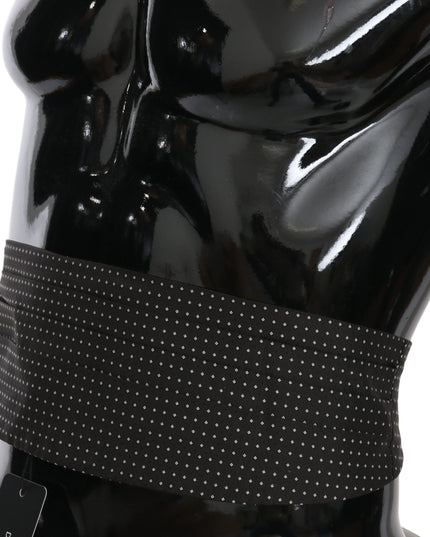 Dolce & Gabbana Black Dotted Waist Belt Silk Cummerbund