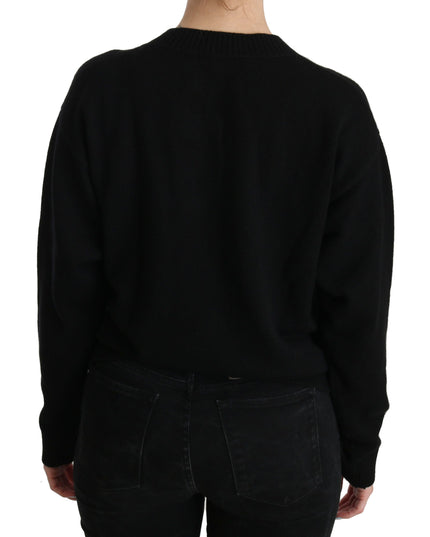 Dolce & Gabbana Black Button Embellished Cardigan Sweater