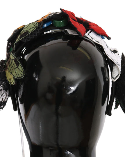 Dolce & Gabbana Tiara Floral Butterfly Sequin Diadem Headband