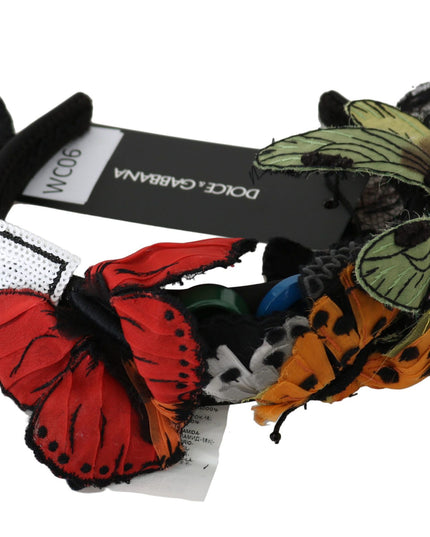Dolce & Gabbana Tiara Floral Butterfly Sequin Diadem Headband