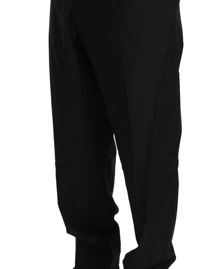 Dolce & Gabbana Black Dress Formal Trouser Men Wool Pants