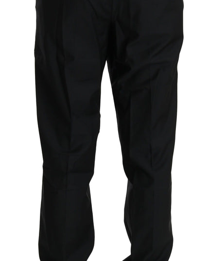 Dolce & Gabbana Black Dress Formal Trouser Men Wool Pants