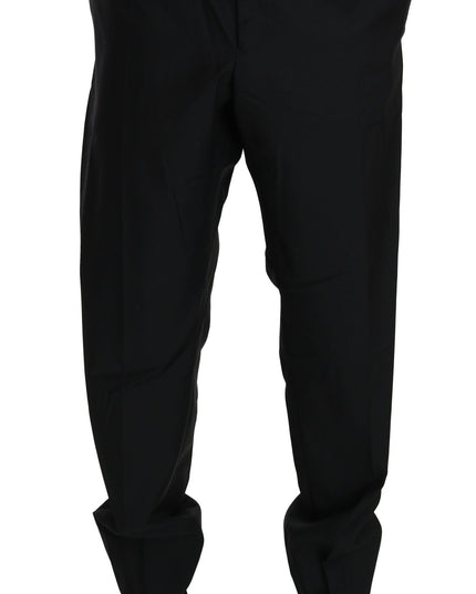 Dolce & Gabbana Black Dress Formal Trouser Men Wool Pants