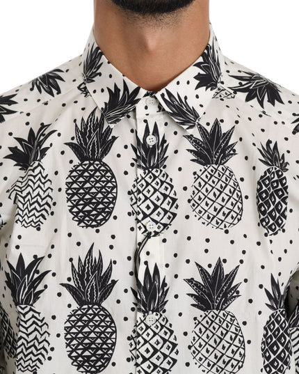 Dolce & Gabbana White Pineapple Cotton Top Shirt