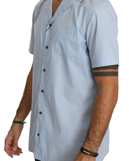 Dolce & Gabbana Blue Short Sleeve 100% Cotton Top Shirt