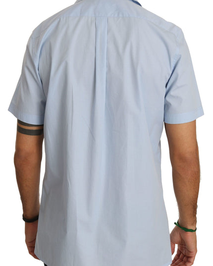 Dolce & Gabbana Blue Short Sleeve 100% Cotton Top Shirt