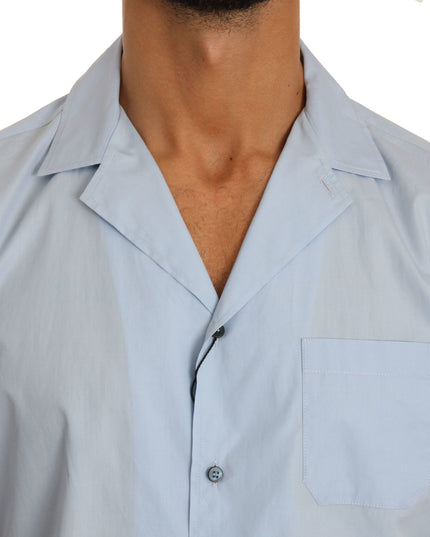 Dolce & Gabbana Blue Short Sleeve 100% Cotton Top Shirt