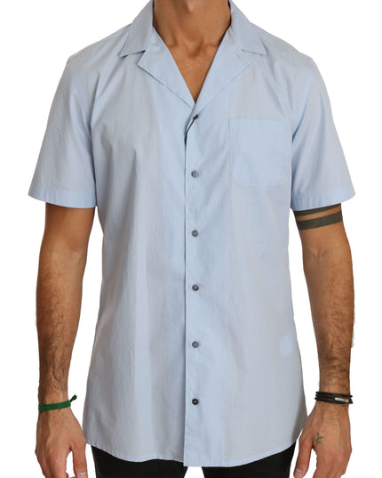 Dolce & Gabbana Blue Short Sleeve 100% Cotton Top Shirt